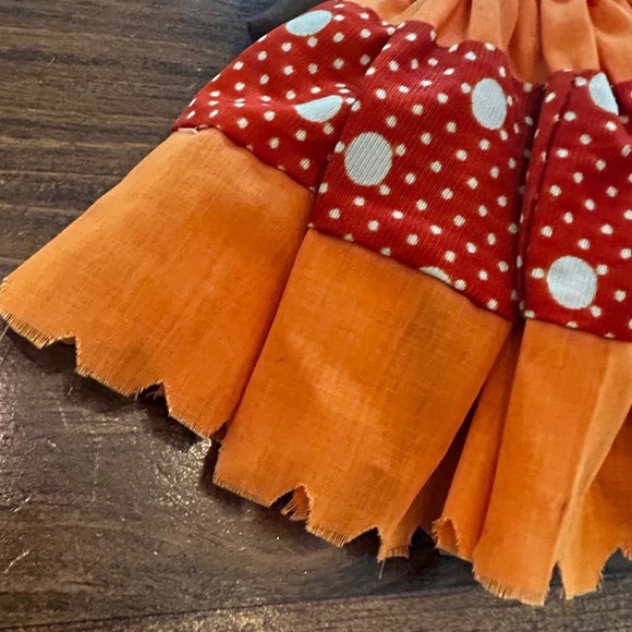 Vintage Folk Art Rag Doll Handmade Stuffed Cloth Toy Turban Orange Red - Picture 4 of 14